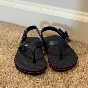 GAP Kids Navy Flip Flops with Red Accents